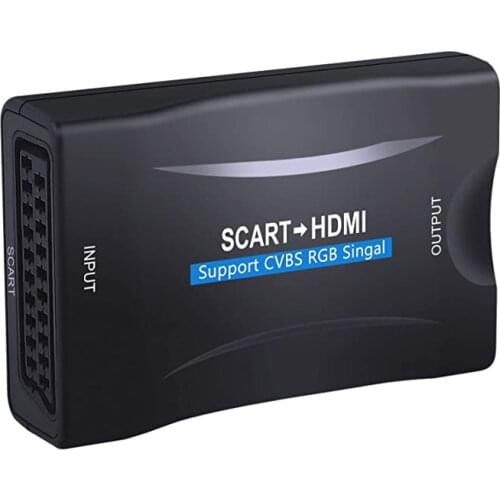 Scart to HDMI Converter Support CVBS and RGB signal 1080P SCART to HDMI 1.3 Adapter for HDTV STB PS4 Sky DVD Blu-ray