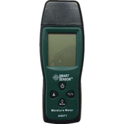 SmartSensor AS971 Handheld Mini Wood Moisture Meter Digital LCD Lumber Damp Meter Detector Tester 2 Pin Probe Range 2%~70