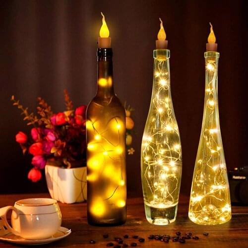 2M 20LED Copper Wire Lamp Wine Bottle Lamp Cork Warm White Battery Powered LED String Light For DIY Party Decoration Christmas