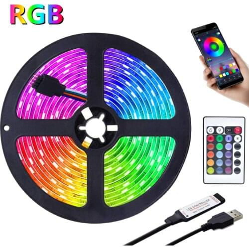 LED Strip Light RGB2835 SMD Diode Flexible Lamp Tape Bluetooth 3 Key IR Remote Control USB Powered DC5V TV Backlight Home Decor