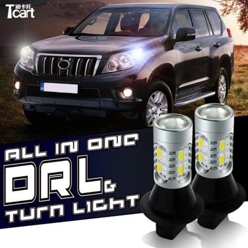 Tcart Bau15s 1156 PY21W LED Daytime Running Light & Front Turn Signals For volkwagen Touareg accessories 2002~2010