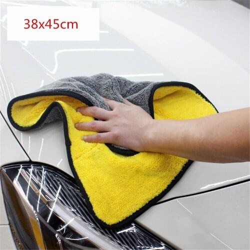 Thick 38x45cm Coral Velvet Car Wash Towels Microfiber Car Care Washing Drying Polishing Towel Fiber Car Cleaning Cloth Washing