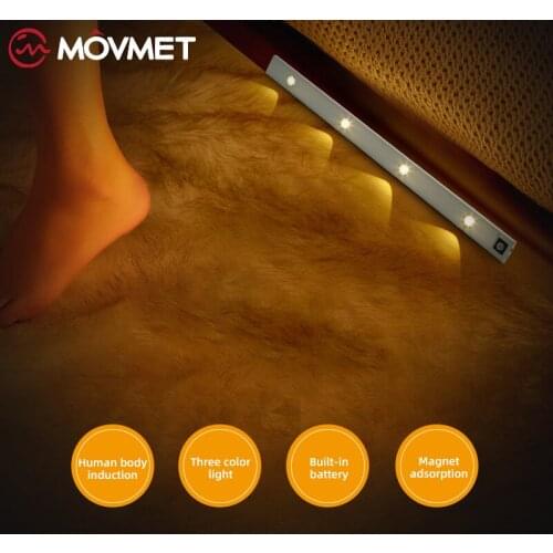 Ultra-thin Wireless Motion Sensor LED Cabinet Light USB Rechargeable For Kitchen Accessories Shoebox Bedside Kids Night Lamps