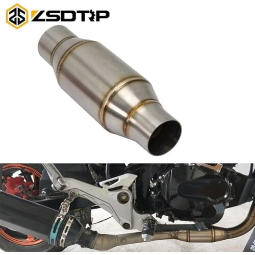 ZSDTRP Universal Customized Motorcycle Exhaust Pipe Expansion Chamber Back Pressure Tube For 76mm Most Akrapoivc SC Project Moto