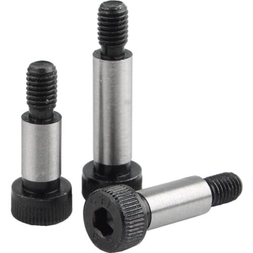 LuChang 5 Pieces M5 M6 M8 M10 Threaded 12.9 Alloy Steel Hexagon Socket Head Shoulder Screw Plug Screw Shaft Shoulder Limit Bolt