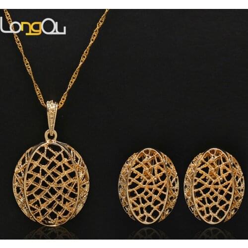 High quality Luxury Dubai Fashion Earrings Pendant Necklace set African beads Jewelry Set Women Party Gift Statement Jewelry