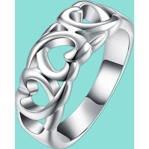 925 Sterling Silver Love Heart Ring For Women Wedding Engagement Party Fashion Charm Jewelry Gift
