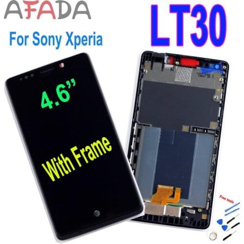 AAA+ 4.6" LCD Display For SONY Xperia LT30 LCD Touch Screen Digitizer Assembly Replacement With Frame Free Shipping