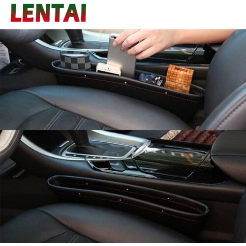LENTAI 1PC Car Seat Gap Boxes leather Organizer Phone Holder For Volkswagen BMW E39 Mini Cooper Audi A4 B6 B8 A5 Ford Fiesta