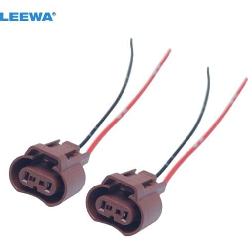 LEEWA 2PC Auto Fog Light Plug For Toyota Honda Mazda Headlight Lamp 9006 HB4 Connector With Wire Cable Adapter #CA5953