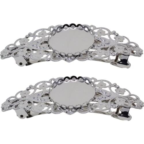 Fashion Hair Clips Hair Grips Barrette Filigree Flower Hair Accessory 2pcs