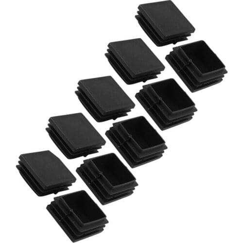 20 pieces Plastic square tube coupling cap plug cap 40 mm x 40 mm black