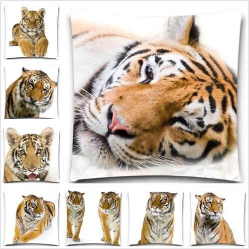 2016 Home Decor Tiger Printed Animal Pillow case Creative Pillow Cover Chair Car Sofa Cushion Cover