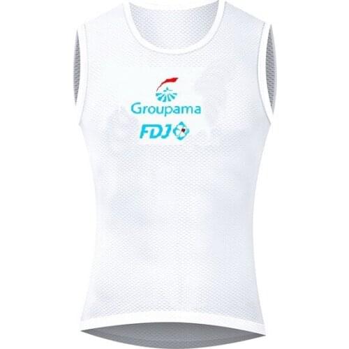 2021 GROUPAMA FDJ TEAM White Base Layer Bike Clothings Cool Mesh Superlight Sleeveless Cycling Vest Mtb Clothing