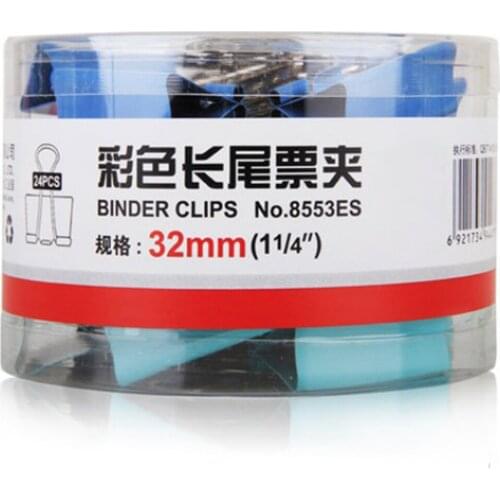 24Pcs/Set Paper Clip Metal Office Binder Clips 31mm 8553ES Paper Clips School Office Supplies 4 Colors Normal Metal Clips
