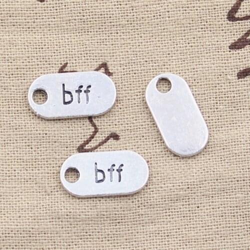 30pcs Charms Bff Best Friend Forever 18x9mm Antique Making Pendant fit,Vintage TibetanBronze,DIY For Bracelet Necklace