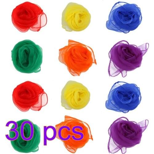 360pcs Hemmed Square Juggling Dance Scarves 6 Colors Scarves Square Scarf (Assorted Color)