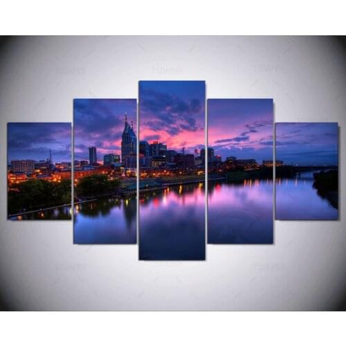 5 panel Modern beauty of Nashville hd Art print canvas art wall framed paintings for living room wall picture ny-176