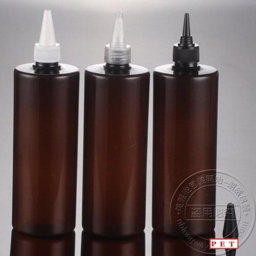 500ml brown PET statuesque bottle,500ml flat shoulder big emulsion bottle,seasoning solvent bottle PET plastic dropper bottle