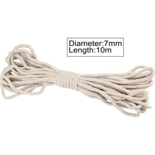 7mm Diameter White Beige 10 Meters Cotton Twisted Cord Rope Craft Macrame Art craft String DIY Handmade Thread Cord