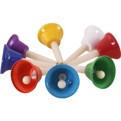 8 Notes Colorful Diatonic Hand Bells for Kids Educational Toys Music Practice Chromatic Gift