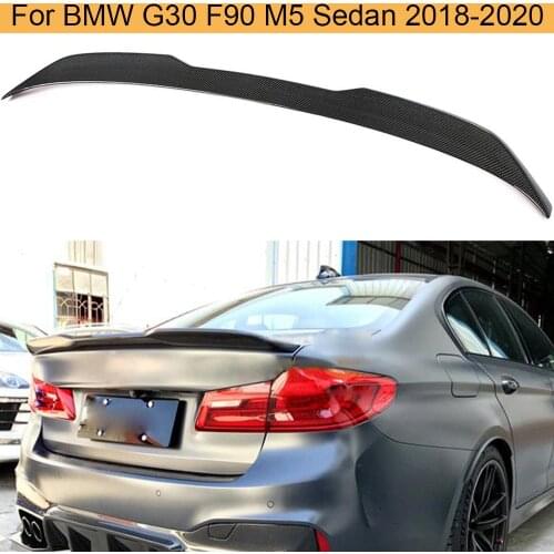 Car Rear Trunk Spoiler Wing For BMW 5 Series G30 F90 M5 Sedan 2018 - 2020 Carbon Fiber Rear Trunk Boot Lip Wing Spoiler