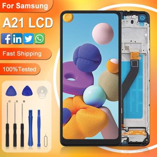 Catteny For Samsung Galaxy A21 LCD A215 Display Touch Screen Digitizer A215F Assembly Replacement Parts Free Shipping With Tools