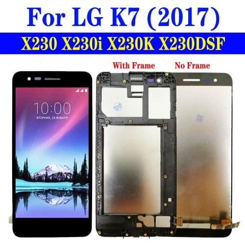 Display Screen For LG K7 2017 LCD X230 X230i X230K X230DSF Screen With Frame Touch Digitizer Assembly Replacement Module 5.0"