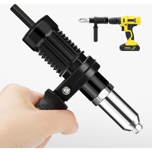 Electric Rivet Gun 2.4mm-4.8mm Electric Drill Adapter Rivet Nut Gun Drill Head Cordless Riveting Tool