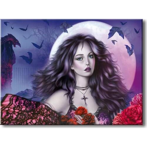 Fantasy Vampire Girl Diy diamond embroidery woman art diamond painting full square round mosaic picture of rhinestone A2272