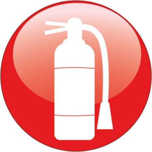 Hot Interesting Car Stickers Fire Extinguisher Security KK PVC 13CM*13CM Vinyl Motorcycle Decals