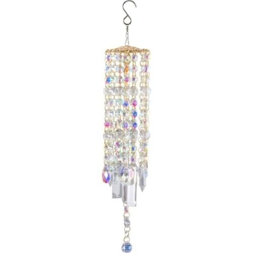 Crystal Wind Chime Chandelier Coloful Prisms Sun Catcher Sparkle Pendant Garden Decor Beads Hanging Rainbow Maker 10pcs/lot