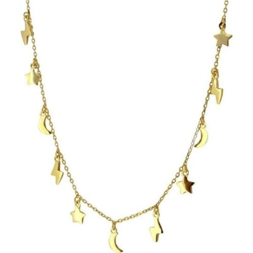 DARK DIAMOND-Galaxy Necklace in 925 sterling silver or 18K gold plated. Adjustable