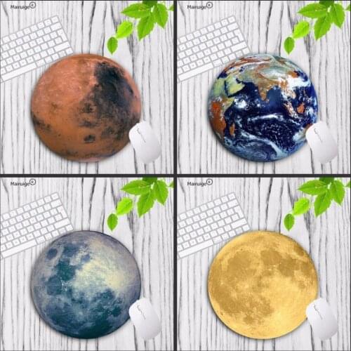Mairuige Round 200MM Earth Pattern Rubber Anti-slip Mousepad PC Notebook Computer Mousemat Gaming Speed Durable Desk Mice Mat