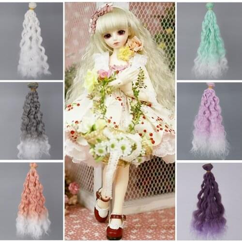 25cm*100cm High-temperature Hair weft Hair Tress Color Curly Doll Hair Extension DIY American Doll Wig Doll Accesories