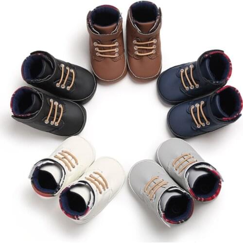 Infant Boy Girl Toddler Solid Soft Sole Anti-skid PU Leather High-top Soft Bottom Summer Shoes Moccasin 0-18m