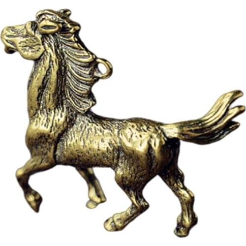 3D Horse Casting Animal Mini Figurine Retro Style Metal Sculpture Home Office Room Desktop Decoration Collect Ornaments Gift
