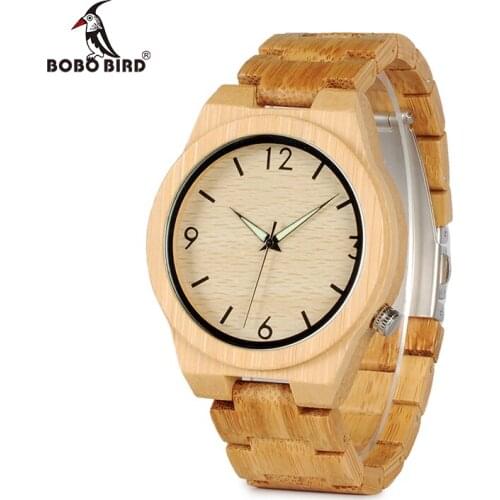 BOBO BIRD Bamboo Wood Men Watches Relogio Masculino Timepieces Quartz Wristwatches for Male C-D27