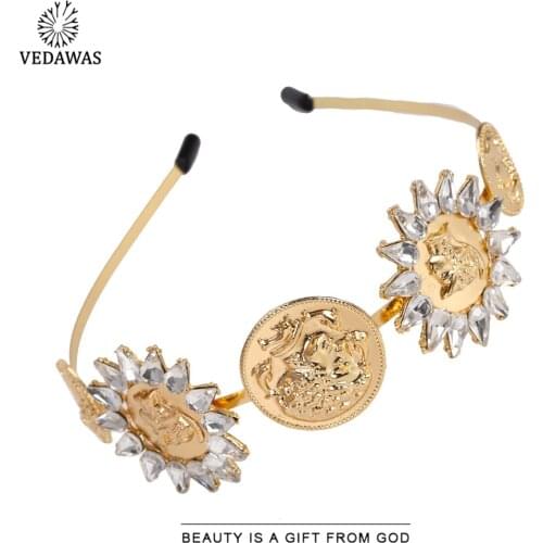 Vedawas Vintage Exaggerate Hairbands for Women Boho Luxury Acrylic Flower Headbands Hair Accessories Jewelry Wedding Party Gifts