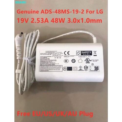 Genuine ADS-48MS-19-2 19048E 19V 2.53A 48W ADS-48MSP-19 AC Adapter Charger For LG GRAM 15Z970 14Z980C EAY65249001 HU10967-1800-4