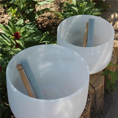 7 inch and 9 inch 2pcs frosted crystal singing bowls