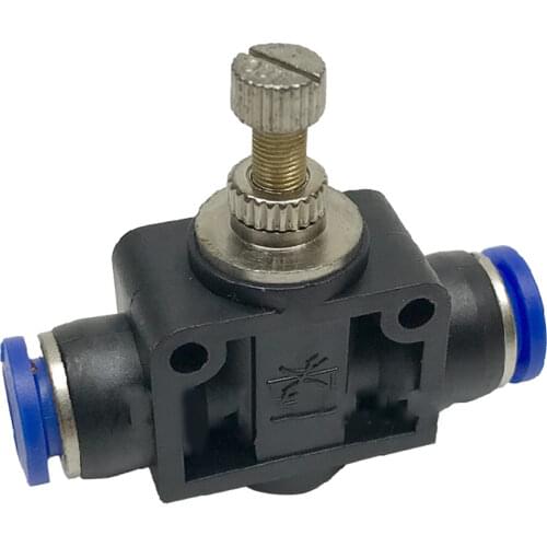 Press-Fit 4/6/8/10/12mm OD PU Tube Pipeline Throttle Push In Flow Speed Controller Valve Union Pneumatic Air Fitting