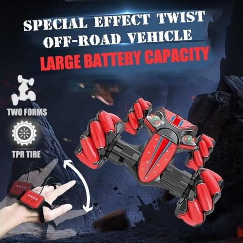 Remote Control Car Gesture Induction Remote Control Stunt Car One-button Deformation Climbing Off-road Vehicle Kid Car Changer