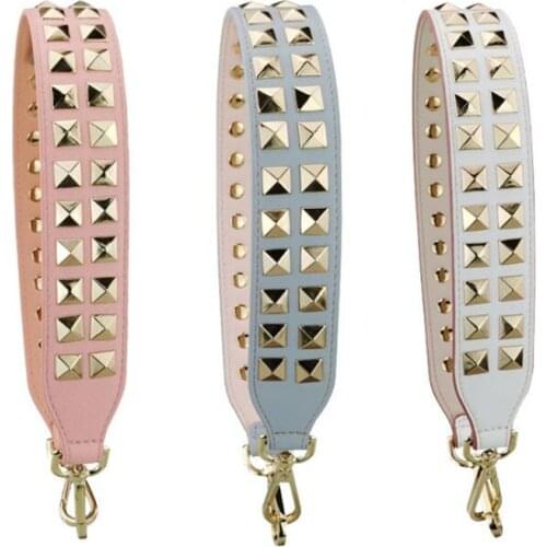 64cm Fashion Rivet Strap for handbag Handle replacement Belt Wide Women Shoulder Bag Straps pu leather accessoire sac STP211
