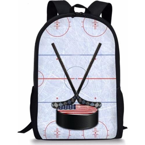 Cute Ice Hockey 3D Prints School Bags For Boys Teenager Girls Kids Backpacks Student Book Bag Travel Bagpack Mochila Escolar