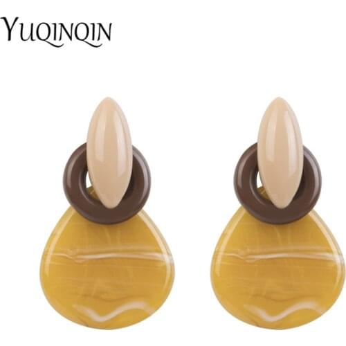 Trendy Big Long Geometric Water Drop Resin Earrings Women Fashion Jewelry Dangle Circle Acrylic Earring for Girls Party Brincos