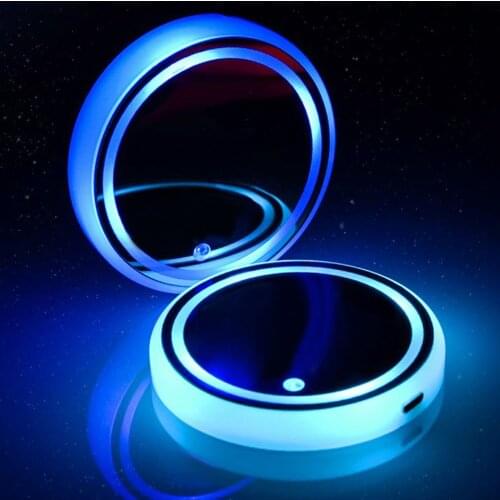 LED Coaster 7 Color Luminous RGB Light Car Mat With Light Sensor Vibration Sensor Practical Energy Saving Cup Pad