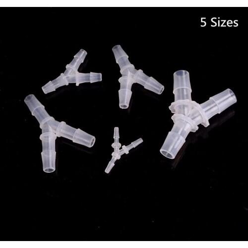 1Pcs Y Type Hose Equal Tee Plastic Hose Water Pipe Connectors 5 Sizes 3.5-12.7mm