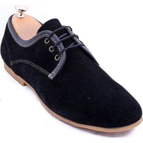 Suede Laced Black Shoes Wessi