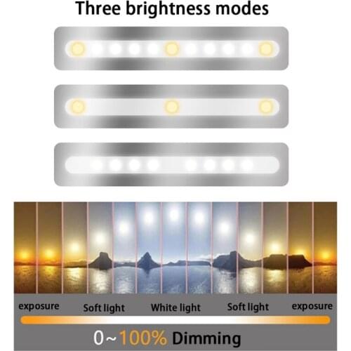 Sun Visor Vanity Mirror Rechargeable Auto Makeup Tool Adjustable Brightness LED Lights Makeup Mirror